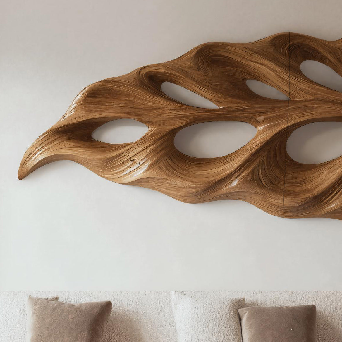 Modern Flowing Leaf Shape Carved For Home