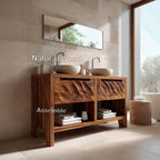 Rustic Bathroom Vanity With Two Drawers For Bathroom Decor