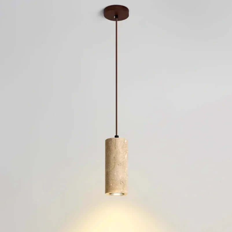 Detail of travertine texture on the Brio pendant
