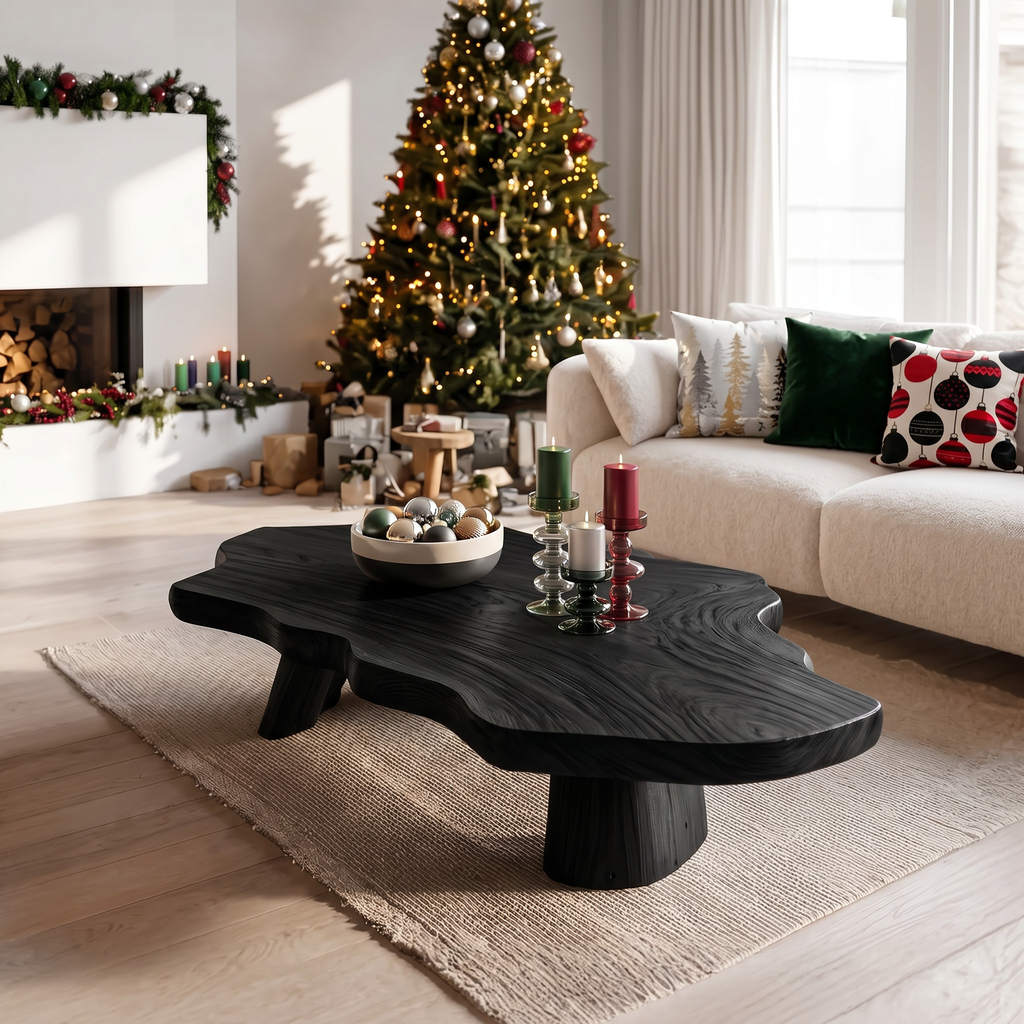 Mid Century Rustic Live Edge Coffee Table For Holiday Furniture