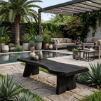 Minimalist Live Edge Outdoor Bench For Entryway Or Patio
