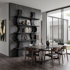 Organic Carved Shelf Storage Display For Home Office