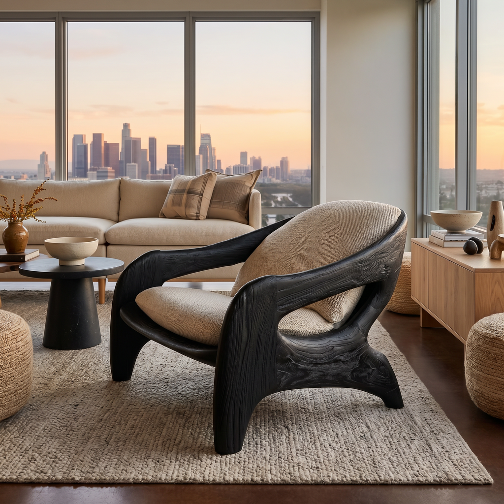 Modern Sculptural Accent Chair For Reading Corner