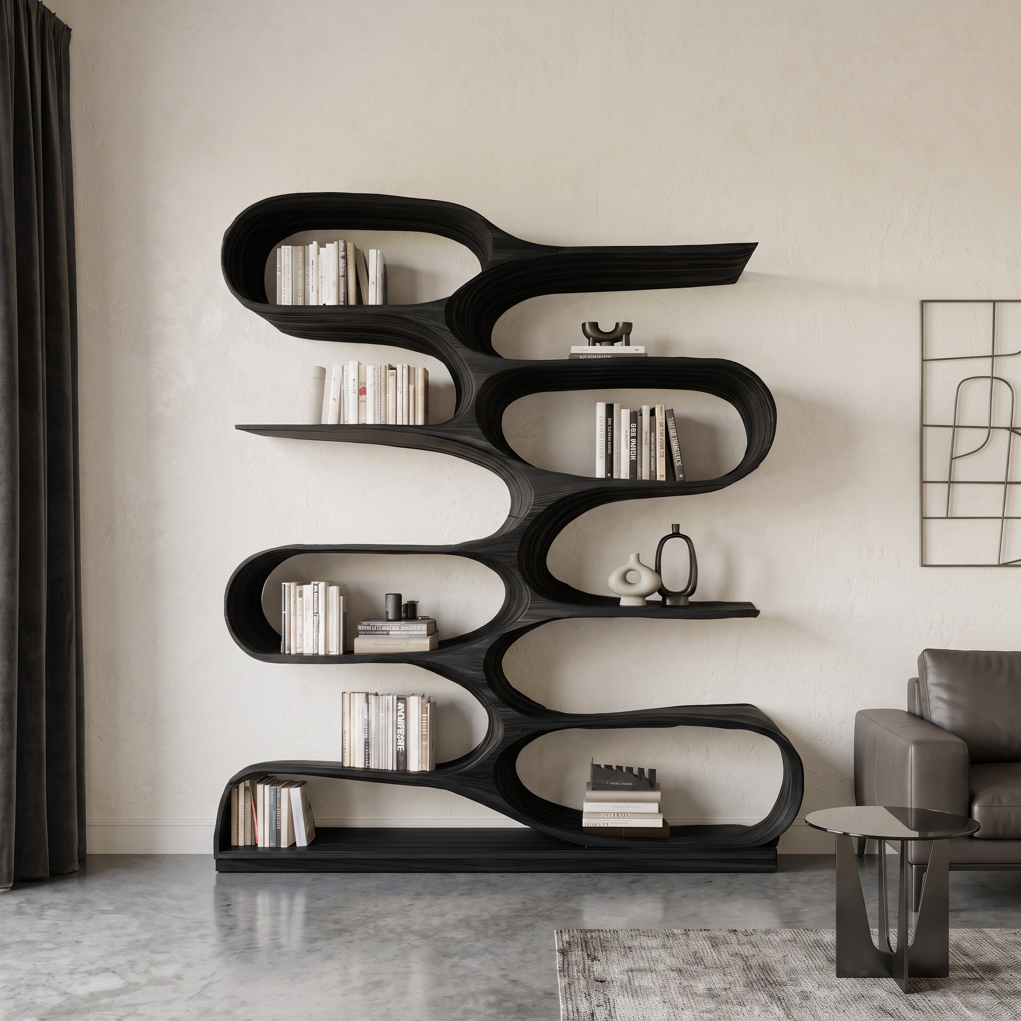 Organic Living Room Bookshelf For Home Decor