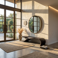 Modern Sculptural Bench With Flowing Curves For Living Room
