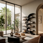 Contemporary Sculptural Curved Bookshelf For Living Room Interior