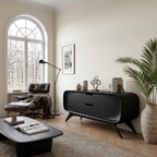 Mid Century Curved Sideboard For Holiday Or Living Room