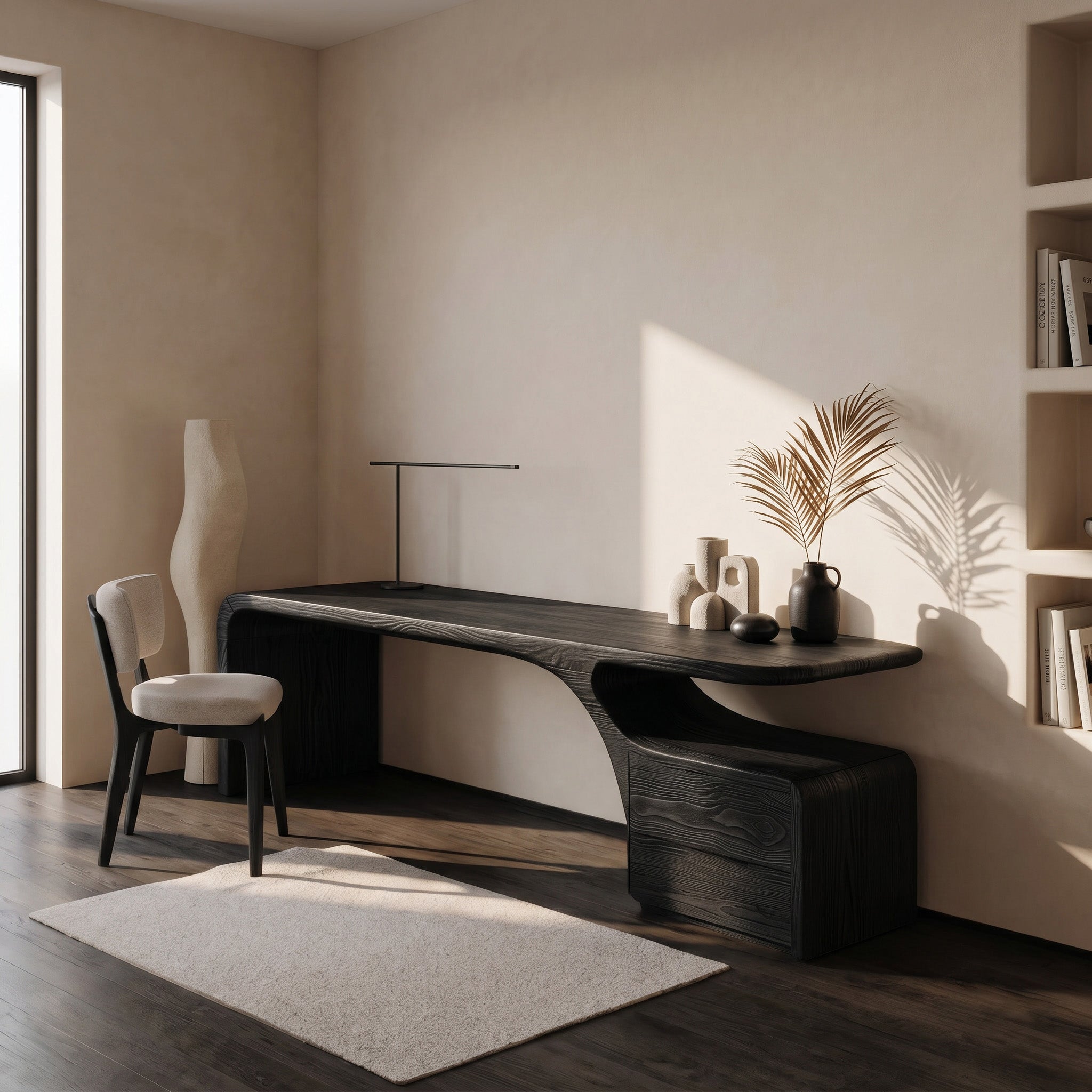 Organic Desk With Drawer Storage For Home Office