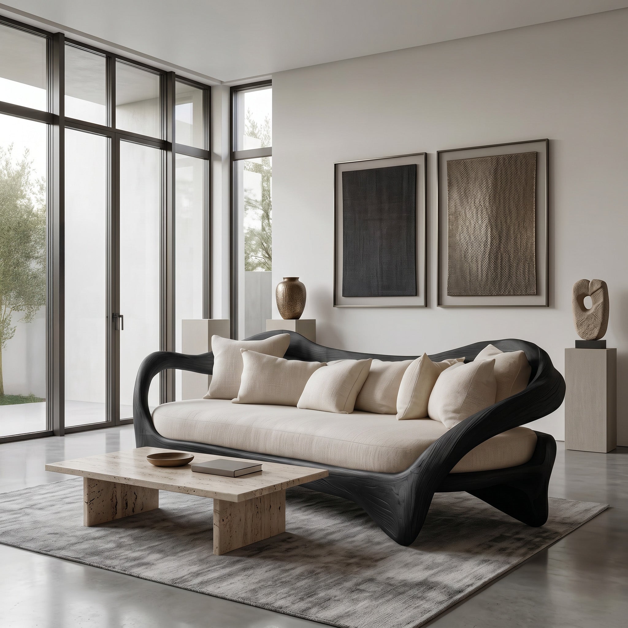 Organic Curved Sofa For Living Room Decor