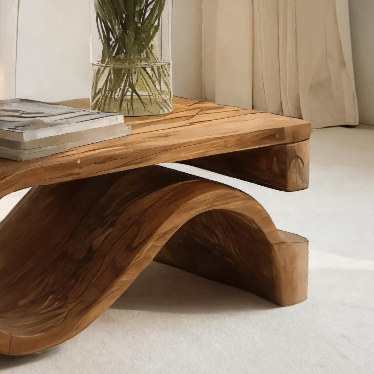 Minimalist Coffee Table Curved Style For Living Room