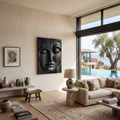 Modern Buddha Face Wall Art Living Room Entryway