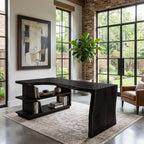 Modern L Shaped Desk With Bookshelf For Home Office
