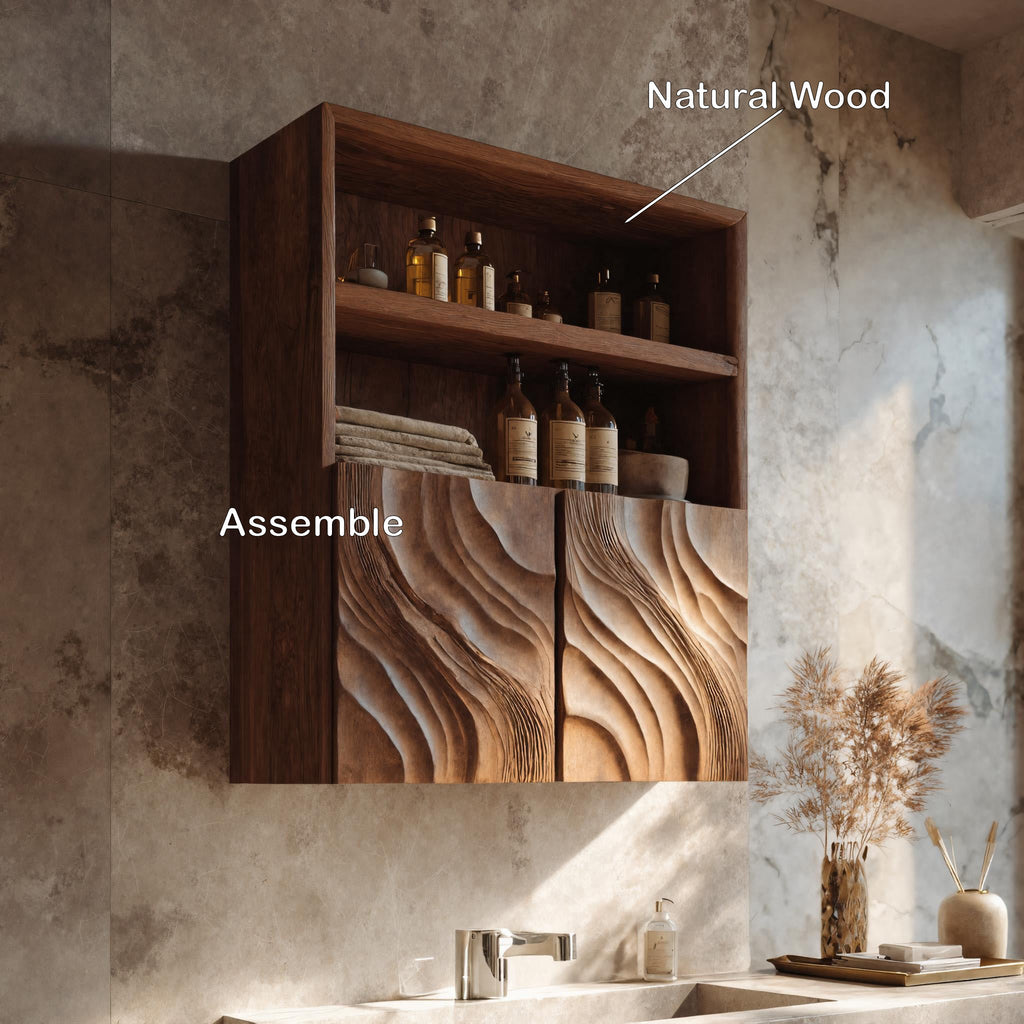 Contemporary Bathroom Cabinet Open Shelf Design For Bathroom