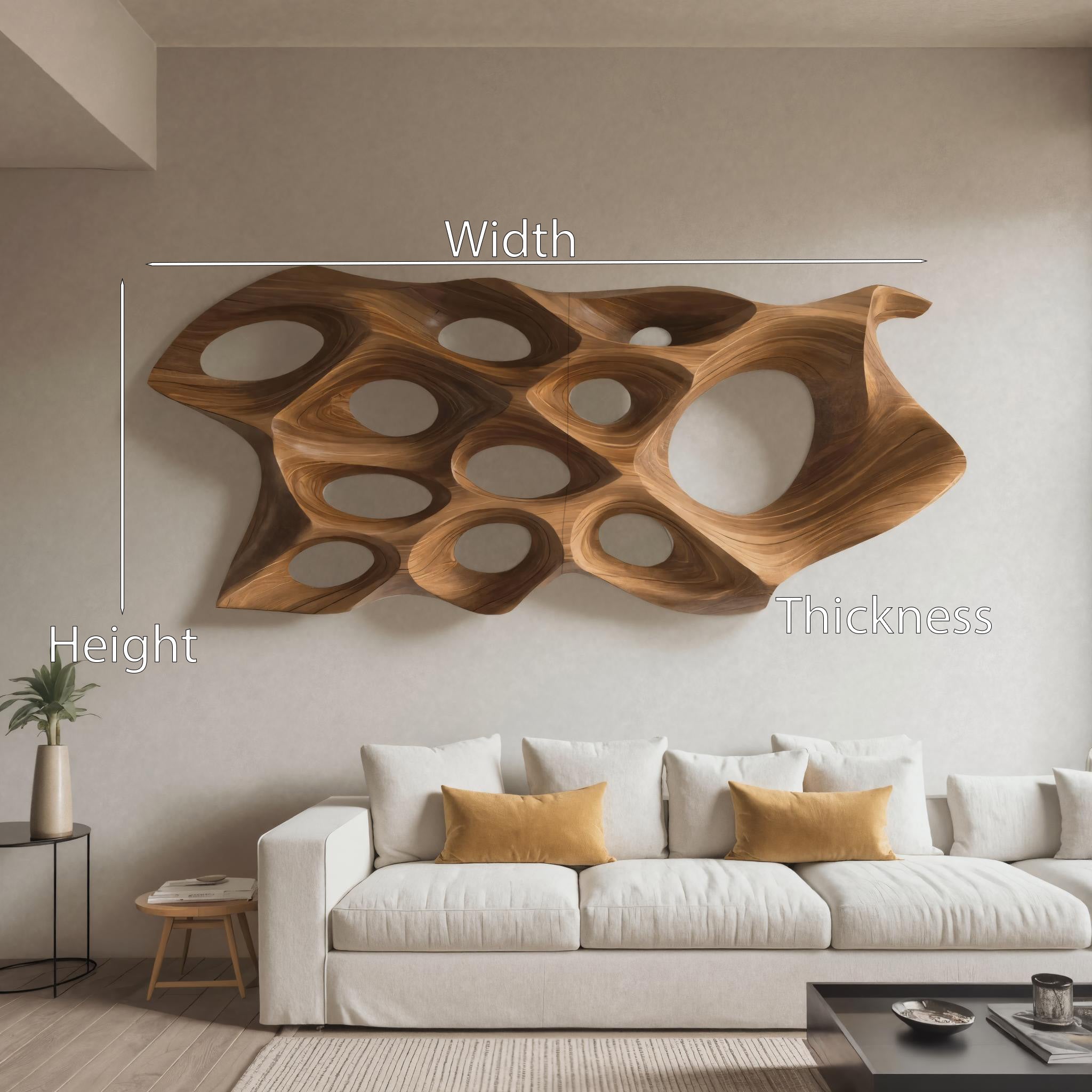 Organic Sculptural Wall Art Panel For Living Room Or Bedroom