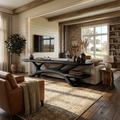 Modern TV Stand Curved Design For Living Room