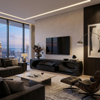 Modern Sculptural TV Console For Holiday Decoration
