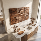 Mid Century Wooden Wall Sculpture For Entryway Decor