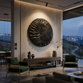 Round Wall Art With Wave Design For Entryway