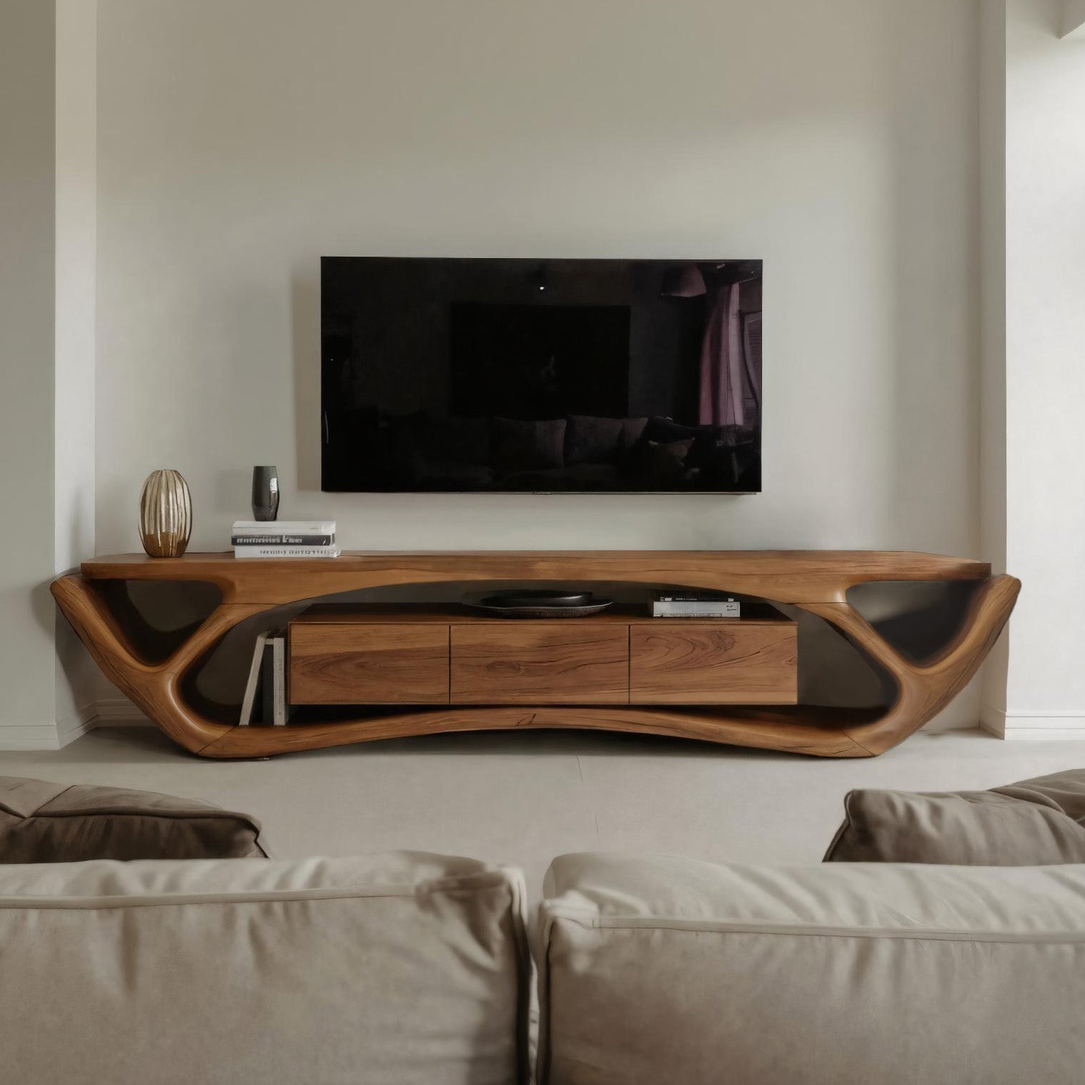 Quiet Luxury Modern Organic TV Console For Living Room