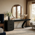 Modern Sculptural Vanity Table With Curved Design For Bedroom