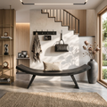 Rustic Live Edge Bench With Organic Curves For Entryway