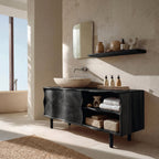 Contemporary Bathroom Vanity Sculpted Waves Front For Bathroom