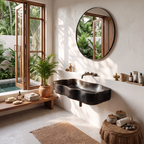 Mid Century Live Edge Wood Vanity Sink For Premium Bathroom Decor