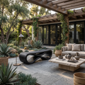 Contemporary Sculptural Outdoor Bench For Patio Or Garden Decor