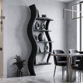 Modern Sculptural Bookshelf With Curved Design For Living Room