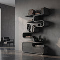 Scandinavian Sculptural Wooden Bookshelf For Living Room