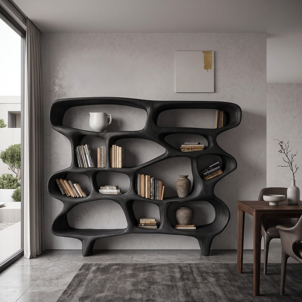 Organic Sculptural Bookshelf For Living Room Or Office Decor