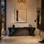 Sculptural Bench With Carved Design For Entryway