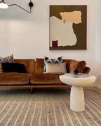 Natural Beige Travertine Creative Block Table