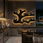 Rustic Live Edge Wine Bottle Holder Wall Hanging For Home Interiors