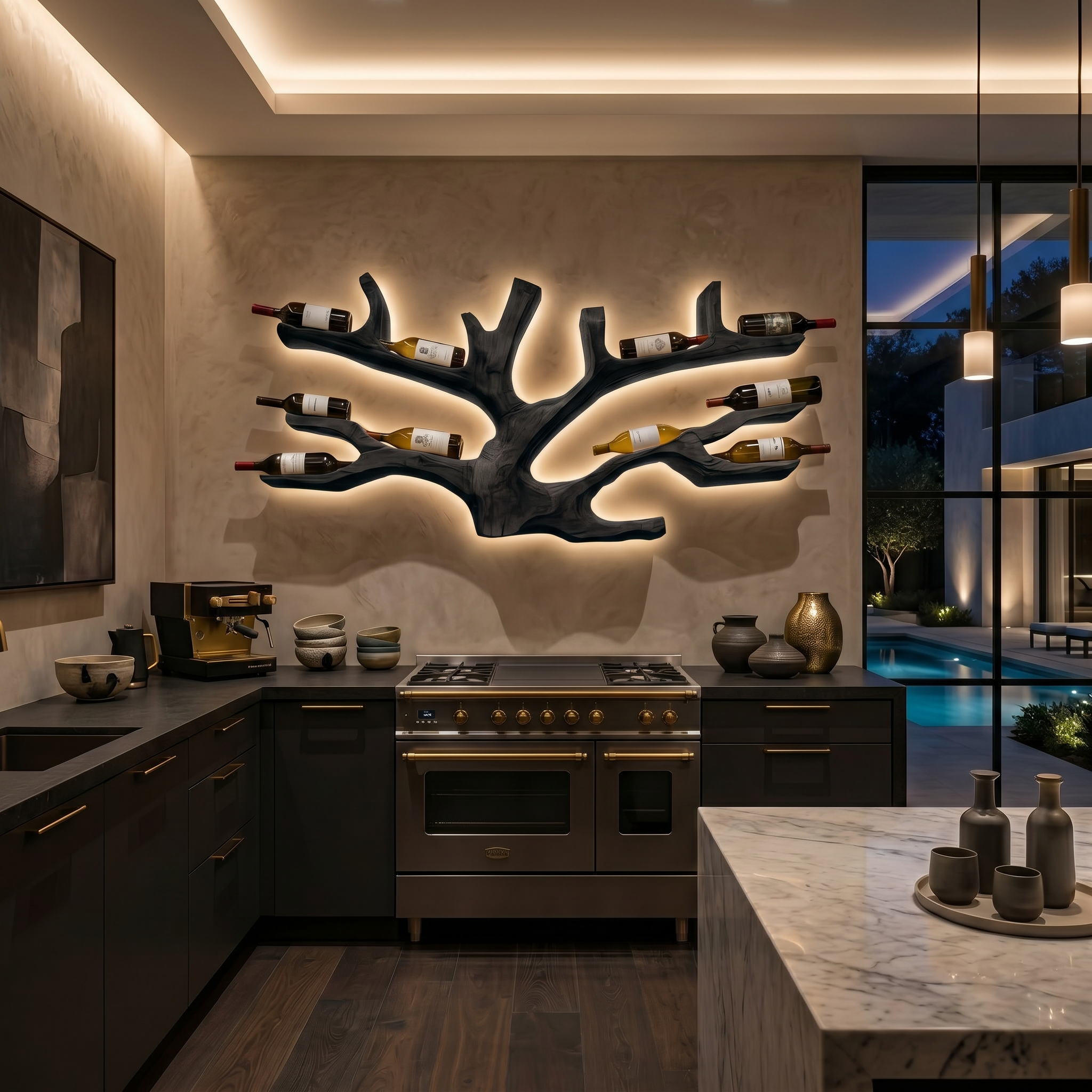 Artistic Wine Bottle Holder Wall Rack For Home Bar