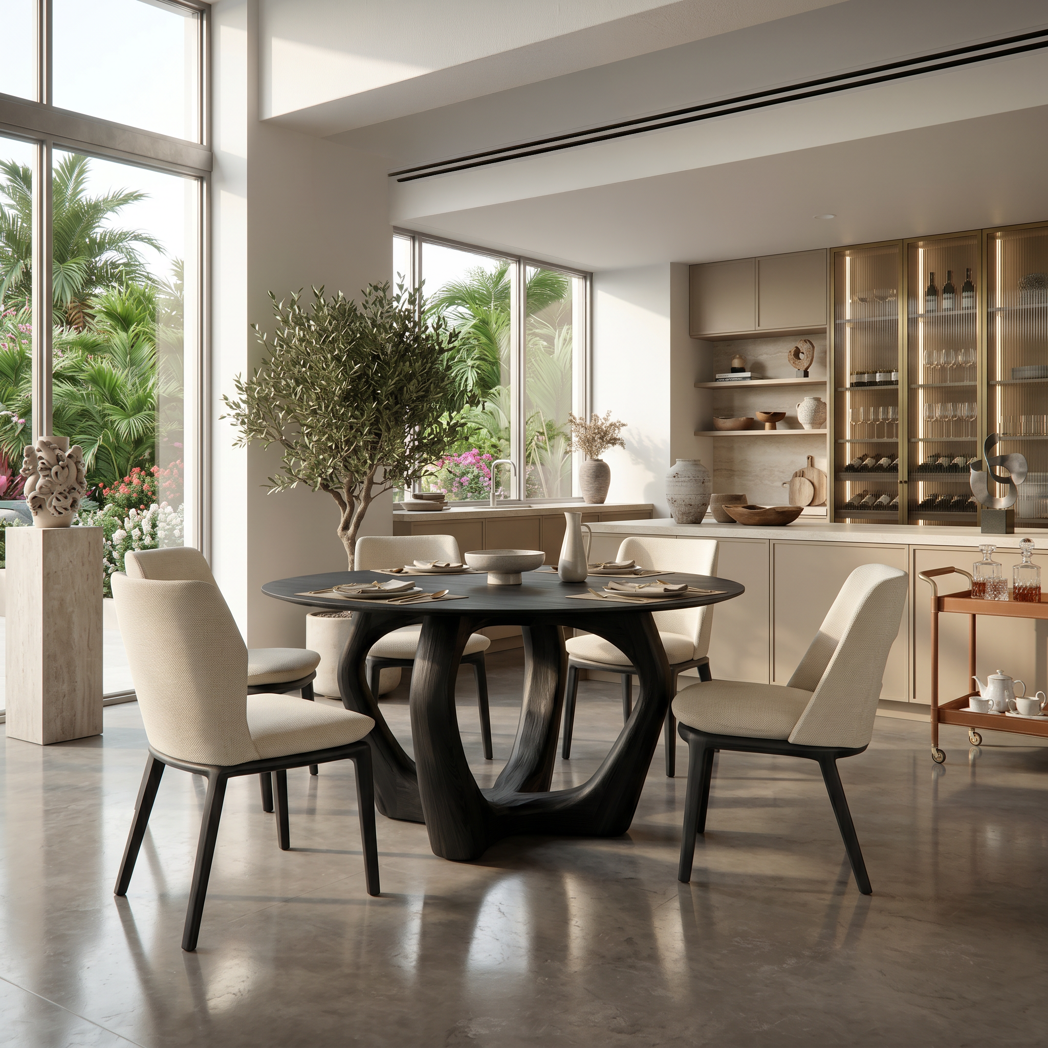 Elegant Round Dining Table For Minimalist Modern Interior