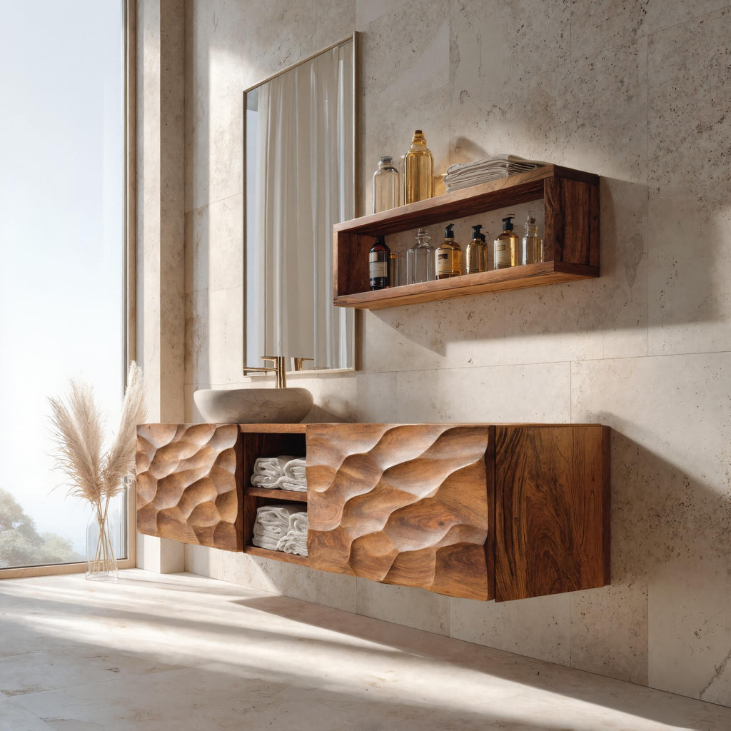 Sculptural Wall Mounted Bathroom Vanity For Bathroom Space