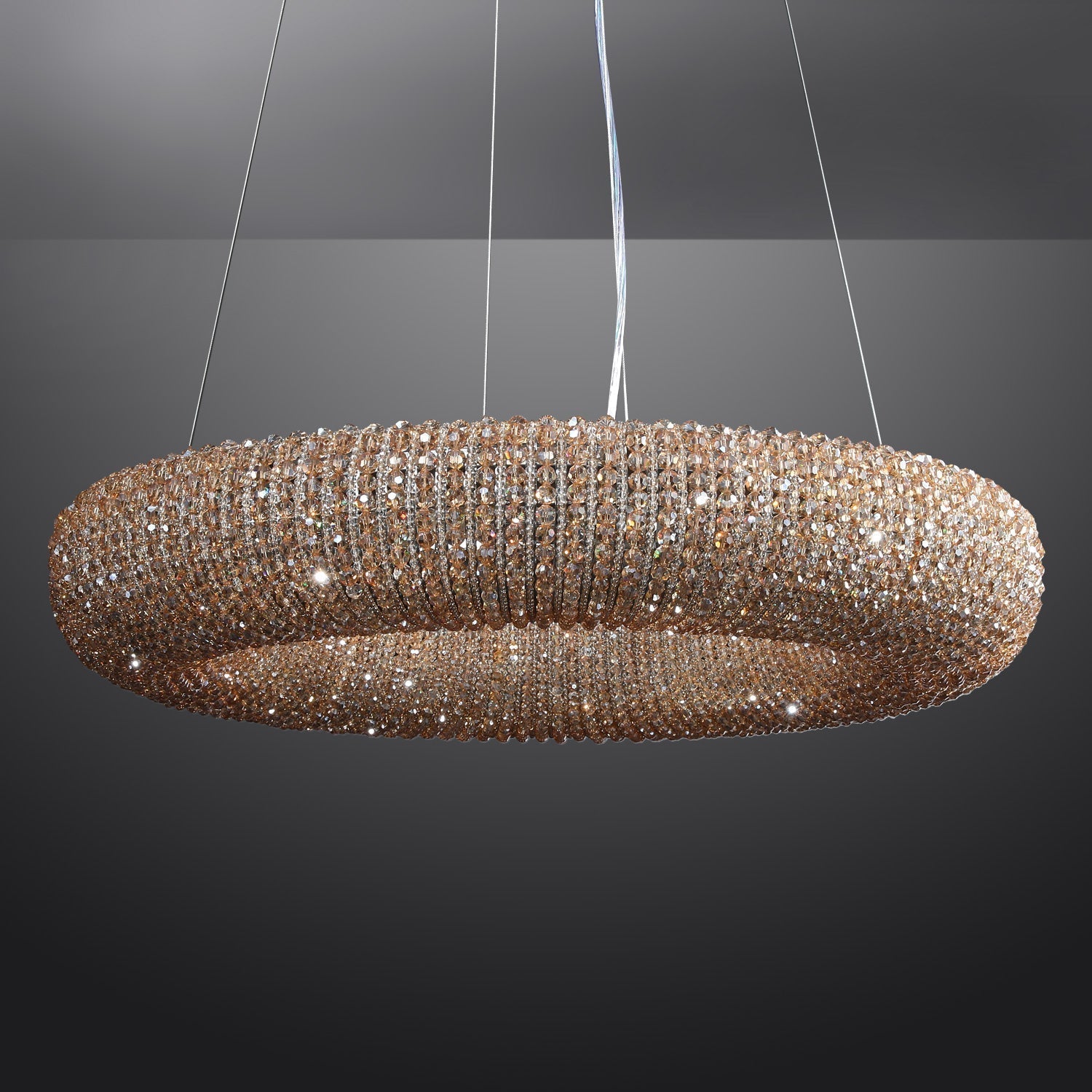Halo Stranded Crystal Round Chandelier 59"