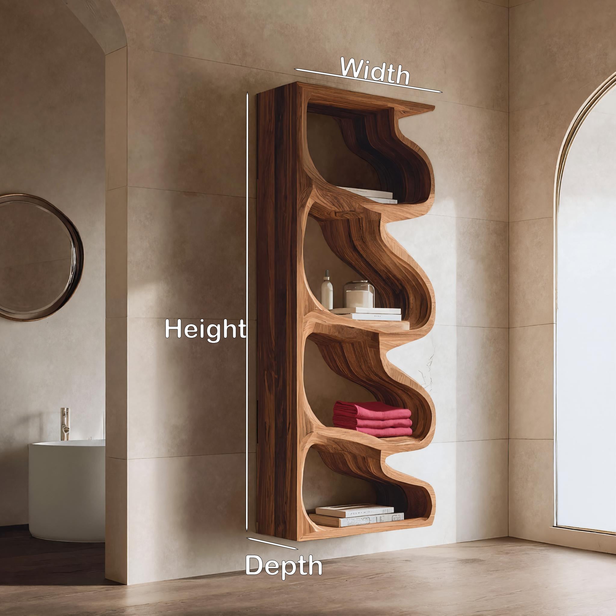 Organic Wall Bathroom Storage For Modern Bathroom Interior