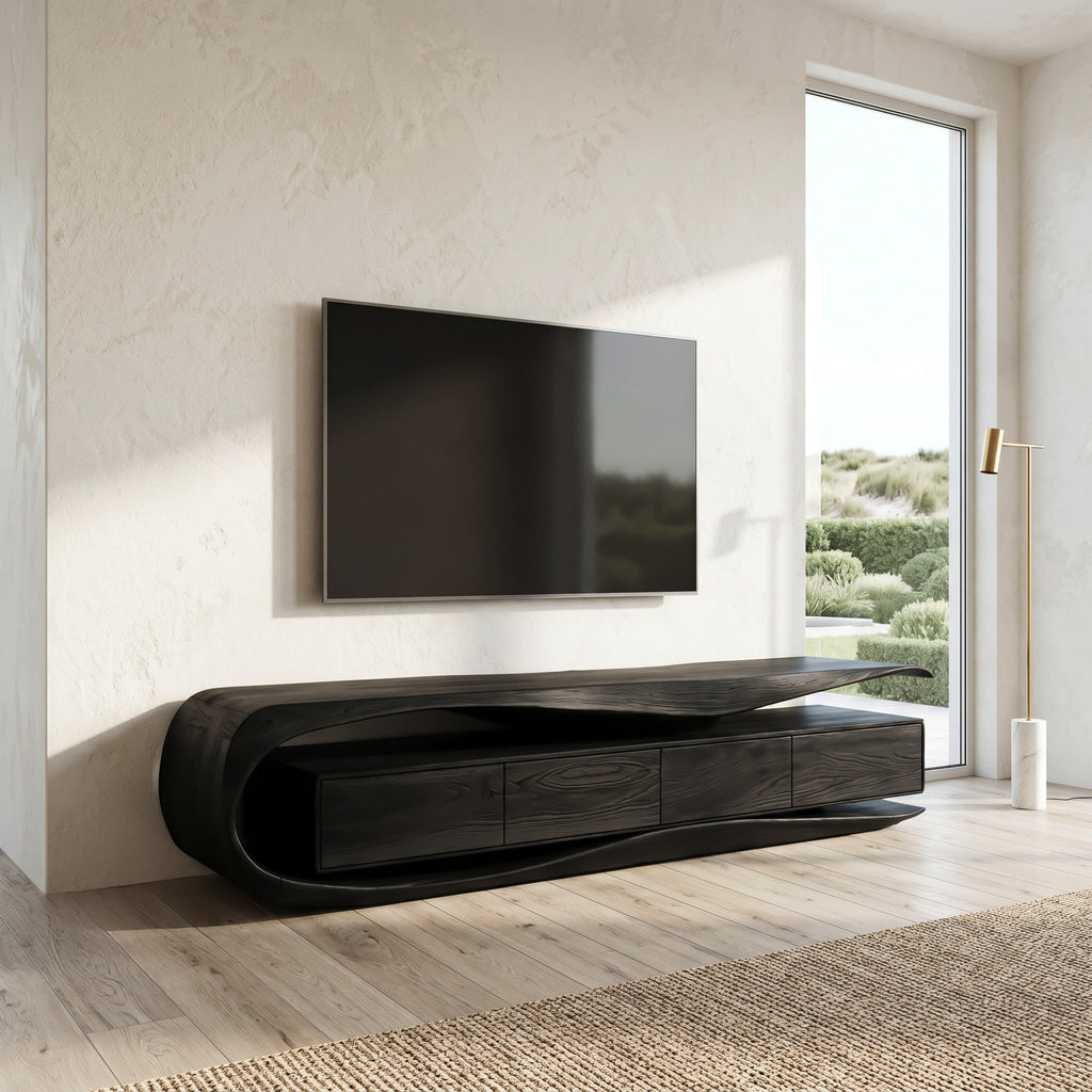 Modern Organic TV Console For Living Room Interior