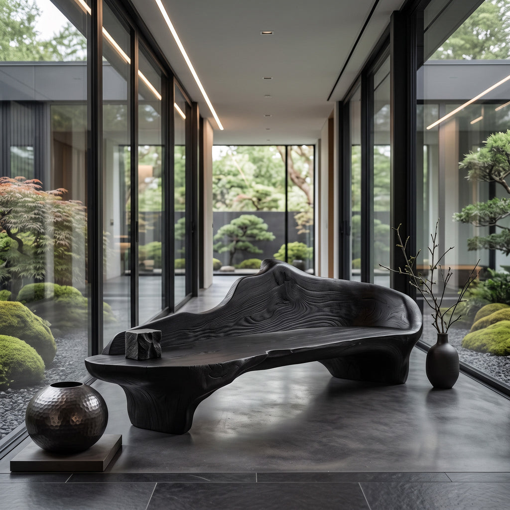 Sculptural Bench With Organic Design For Living Room