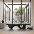 Modern Sculptural Bench With Flowing Design For Living Room