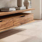 Contemporary Sculptural Wall Mounted Media Console For Living Room