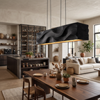 Modern Pendant Light With Carved Wave For Dining Area
