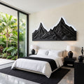 Rustic Mountain Wall Art Sculpture Hand Carved For Bedroom And Living Room