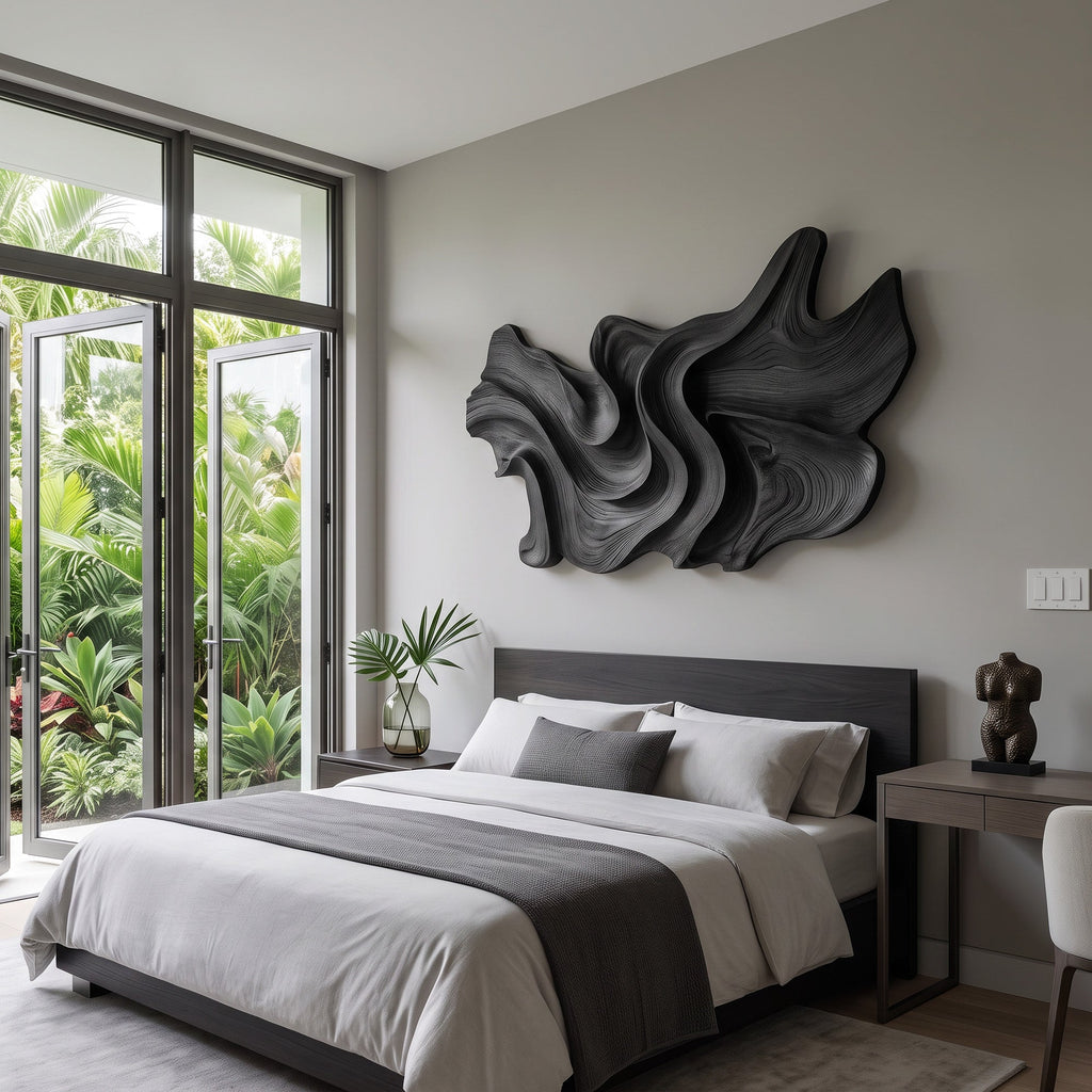 Modern Sculptural Wall Art With Abstract Design For Bedroom