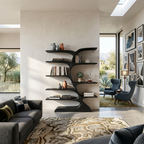 Organic Curved Bookshelf For Open Space