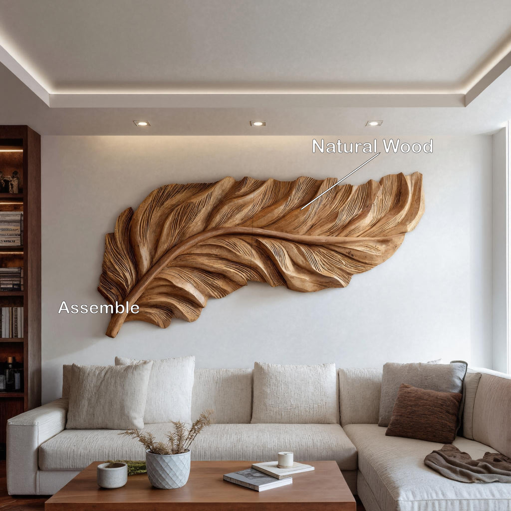 Organic Feather Wall Art Nature Inspired For Home Decor