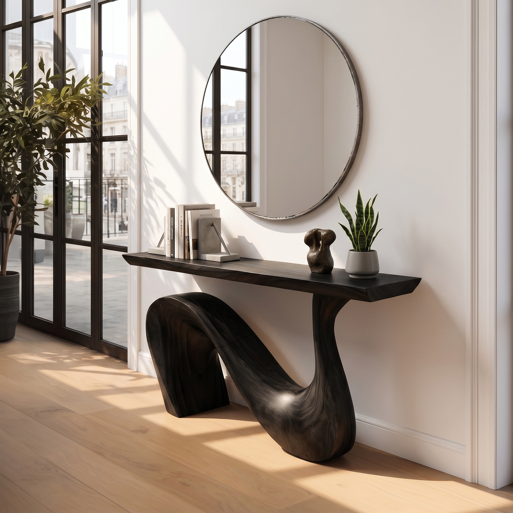 Modern Solid Wood Console Table For Living Room And Entryway Design