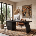 Modern Rounded Corner Desk With Drawers For Home Office Workspace